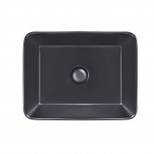 Раковина-чаша Qtap Tern 475х370х140 Matt black с донным клапаном QT172074MBMB