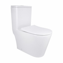 Унитаз-моноблок напольный Qtap Swan Ultra Quiet безободковый с сиденьем Soft-Close WHITE QT16226080AW