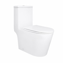 Унитаз-моноблок напольный Qtap Kolibri Ultra Quiet безободковый с сиденьем Soft-close WHITE QT10226380W